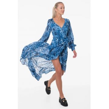 Rochie asimetrica cu imprimeu paisley