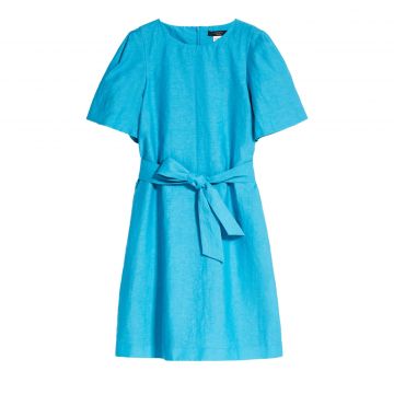 Cotton and linen canvas dress 38