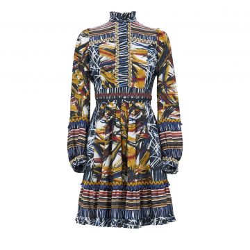 Silk and viscose jacquard dress 40