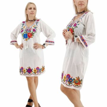 Rochie alba cu Broderie Danuta