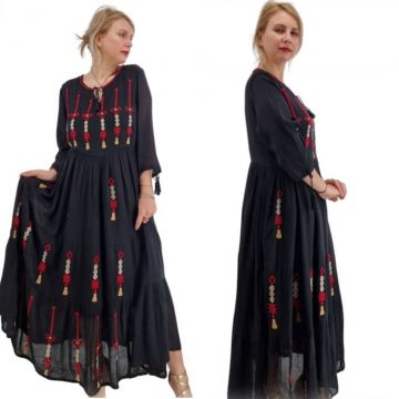 Rochie Traditionala cu broderie Sonora