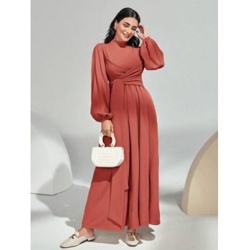 Rochie maxi cu maneci lungi, portocaliu