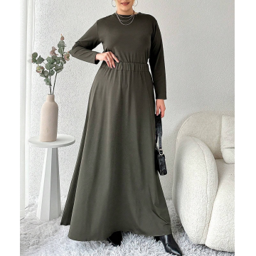 Rochie maxi, cu maneca lunga, gri, dama, Shein