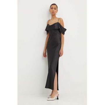 HUGO rochie culoarea negru, maxi, drept, 50516873