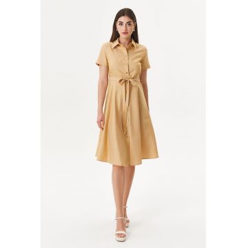 Rochie-camasa midi cu model uni