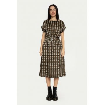 Rochie midi evazata cu buzunare laterale