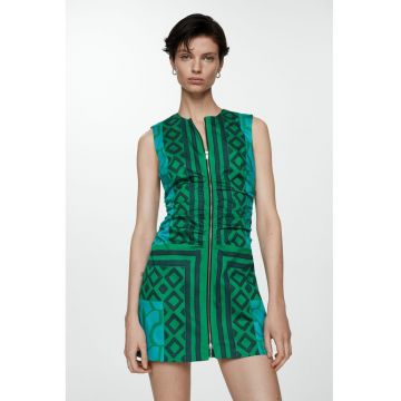 Rochie mini dreapta cu imprimeu geometric Ocean