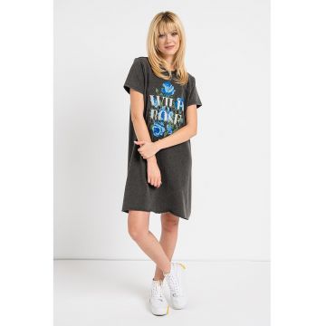 Rochie-tricou cu imprimeu grafic Lucinda