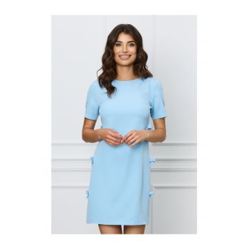 Rochie MBG bleu cu funde pe laterale