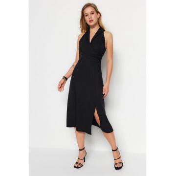 Rochie midi cu slit frontal