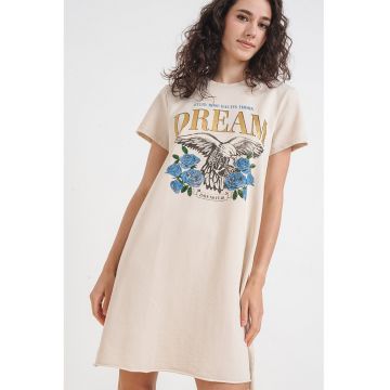 Rochie-tricou cu imprimeu grafic Lucinda