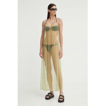 Samsoe Samsoe rochie SAMALLY culoarea verde, maxi, drept, F24200141