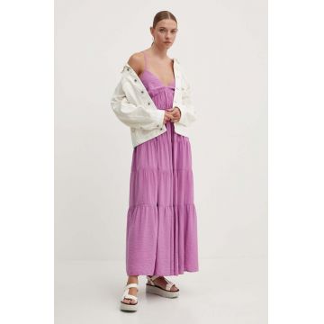 Abercrombie & Fitch rochie culoarea violet, maxi, evazati