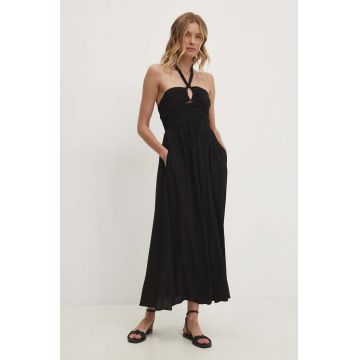 Answear Lab rochie culoarea negru, midi, evazati