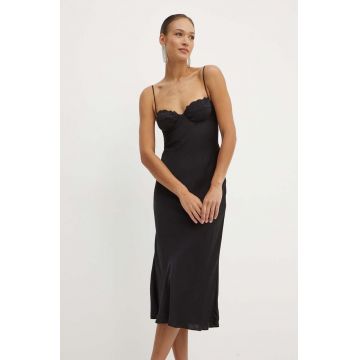 Bardot rochie SABINA culoarea negru, maxi, drept, 59209DB