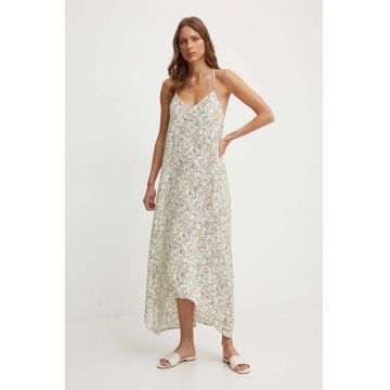 Pepe Jeans rochie MOLLY culoarea bej, midi, drept, PL953560