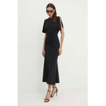 Victoria Beckham rochie culoarea negru, maxi, evazati, 1124WDR005227A