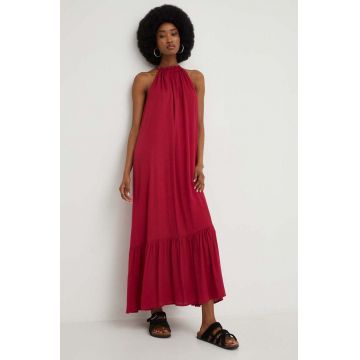 Answear Lab rochie culoarea roz, maxi, oversize