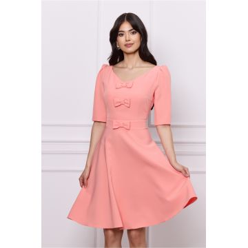 Rochie DY Fashion roz cu fundite pe bust