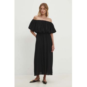 Answear Lab rochie culoarea negru, midi, evazati