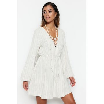 Rochie mini evazata cu talie elastica