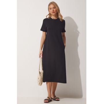 Rochie-tricou cu croiala in A si buzunare laterale