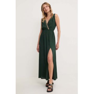 Answear Lab rochie culoarea verde, maxi, evazati