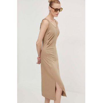 G-Star Raw rochie din bumbac culoarea maro, mini, mulata, D24573-B771