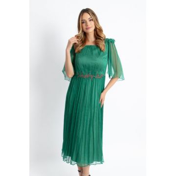 Rochie 710 verde matase naturala Viada