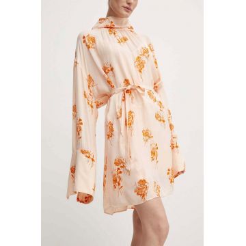Day Birger et Mikkelsen rochie Jay - Falling Flowers culoarea portocaliu, mini, oversize, DAY65243254