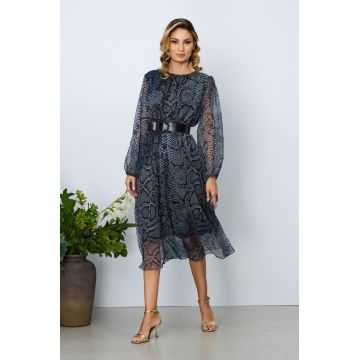 Rochie eleganta Saraia Gri Animal Print