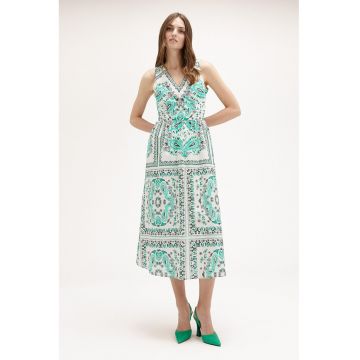 Rochie midi cu imprimeu paisley