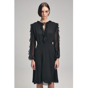 Rochie midi cu volane