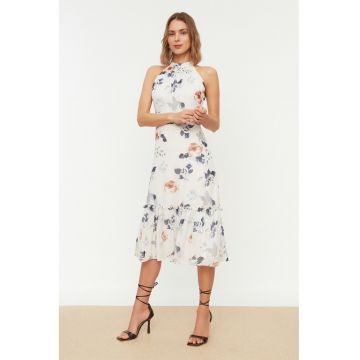 Rochie halter cu imprimeu floral