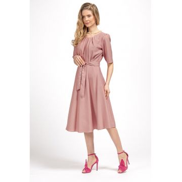 Rochie midi cu maneci scurte Aurora