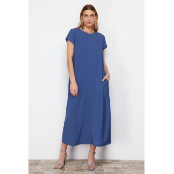 Rochie midi uni cu buzunare