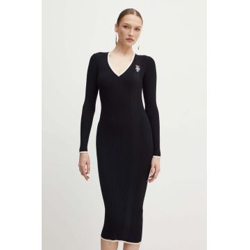 Elisabetta Franchi rochie culoarea negru, mini, mulata, AM09M46E2
