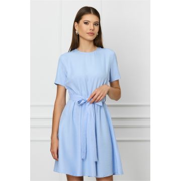 Rochie Dy Fashion bleu cu cordon in talie