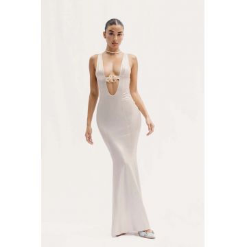 GOD SAVE QUEENS rochie NYMPH DRESS culoarea alb, maxi, evazati, GSQ-71-313