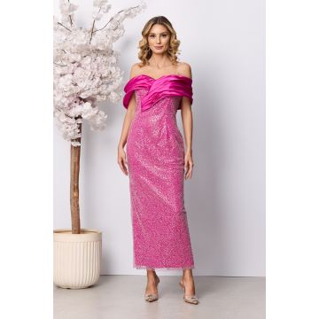 Rochie de ocazie premium Mariposa Fucsia