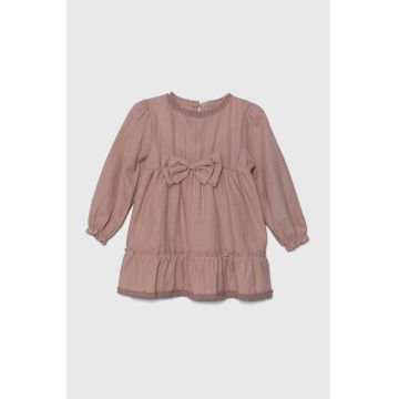 Jamiks rochie din bumbac pentru copii SADIRA culoarea roz, mini, evazati, JZH011