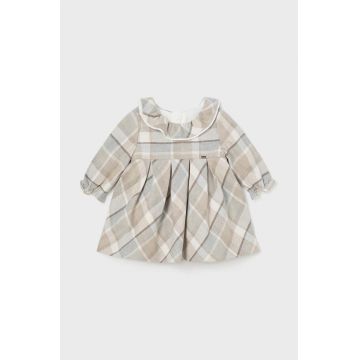 Mayoral Newborn rochie bebe culoarea bej, mini, evazati, 2808