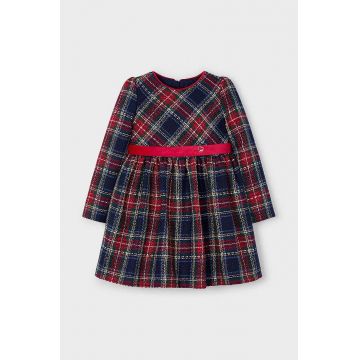 Mayoral rochie din amestec de lână pentru copii culoarea rosu, mini, evazati, 4911