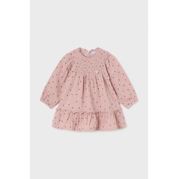 Mayoral rochie din bumbac pentru copii culoarea roz, mini, evazati, 2925