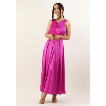 Rochie cu pliuri fucsia 36