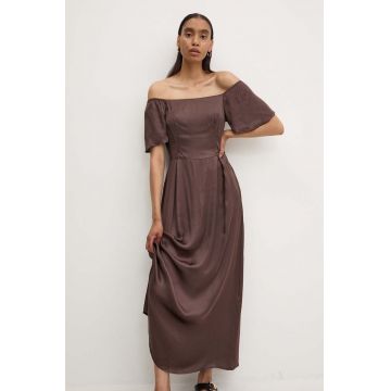 Answear Lab rochie culoarea maro, maxi, evazati