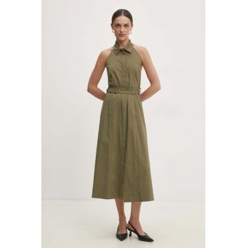 Answear Lab rochie culoarea verde, midi, evazati