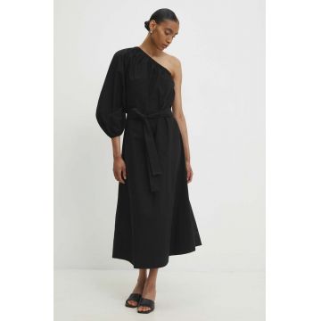 Answear Lab rochie din bumbac culoarea negru, maxi, evazati