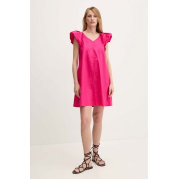 Answear Lab rochie din bumbac culoarea roz, mini, evazati