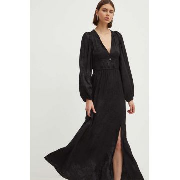 HUGO rochie culoarea negru, maxi, evazati, 50520434